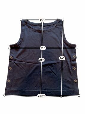 LOFT Black Women’s Button-Side Tank Top